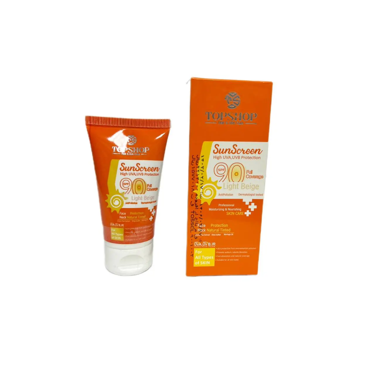 کرم ضد آفتاب رنگی تاپ شاپ با SPF90 مناسب انواع پوست حجم 50 میلی لیتر